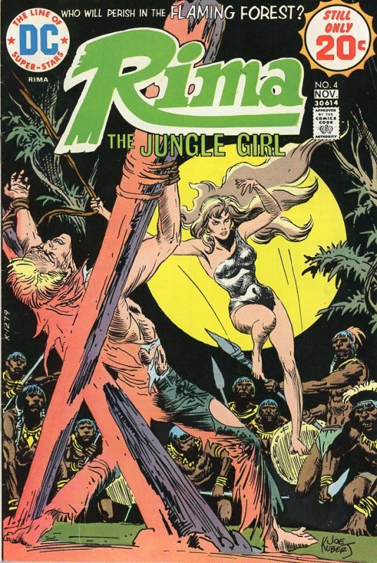Rima, the Jungle Girl 4 VG 1974  Beautiful Nestor Redondo Art!  Kubert Cover!