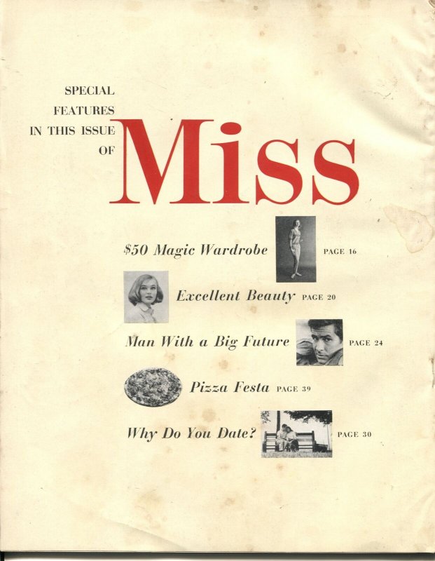 MISS #1-1957-FASHION-CHARM-BEAUTY-ADVICE-MOVIES-JEAN SEBERG INTERVIEW-HIGH GRADE