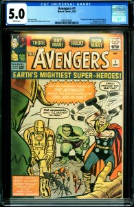 The Avengers #1 (1963) CGC Graded 5.0 1st Avengers!