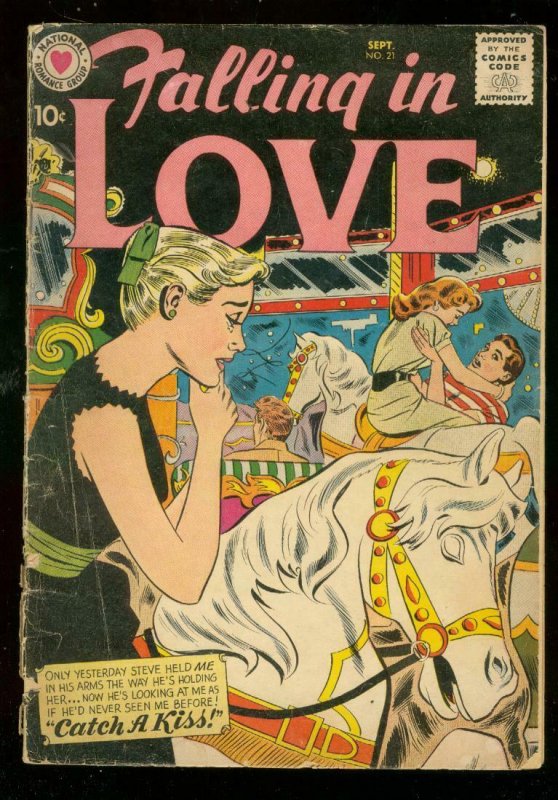 FALLING IN LOVE #21 1958-DC ROMANCE  MERRY-GO-ROUND CVR G