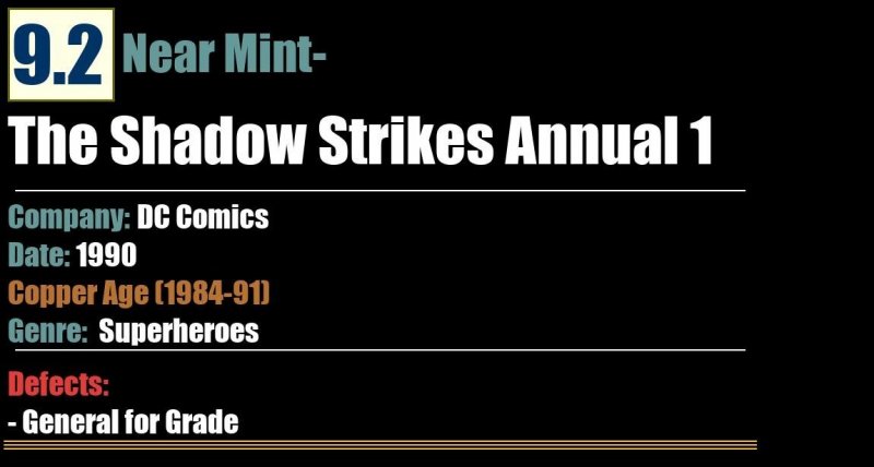 The Shadow Strikes Annual 1 (1990) NM- 9.2 Copper Age DC Comics