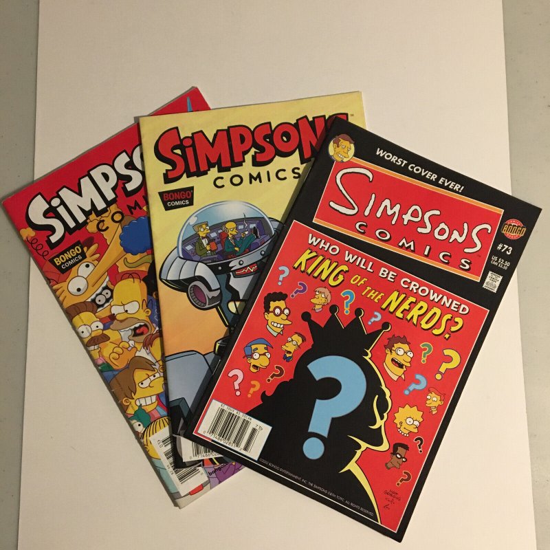 Simpsons Comics #73 #211 #212 Lot Bongo Comics 2002 Bart Homer Simpson 