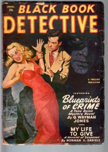 BLACK BOOK DETECTIVE 1950 SPRING-BLACK BAT-PULP-HERO PULP-RARE G/VG