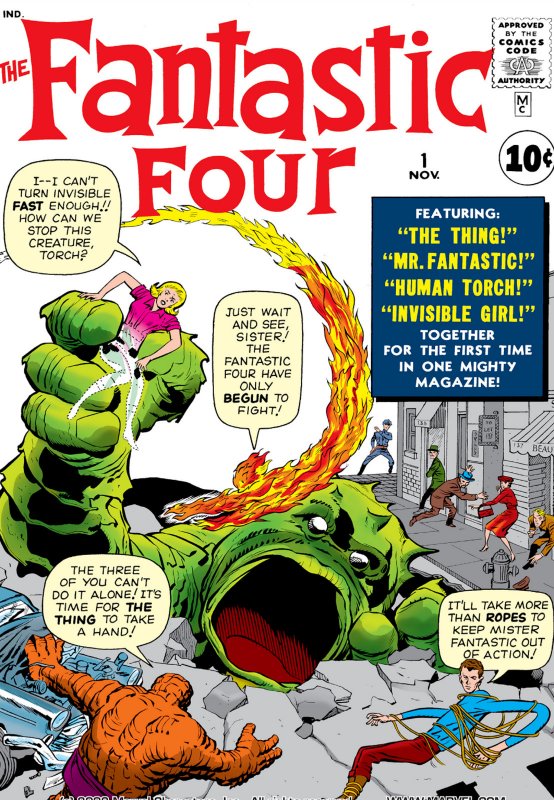 1985 FANTASTIC FOUR #1 by Jack Kirby Marvel 22x34 Comic Poster  Rolled