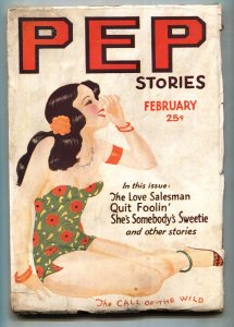 PEP STORIES-Feb 1932-Spicy GGA Swimsuit cover-Pulp Magazine