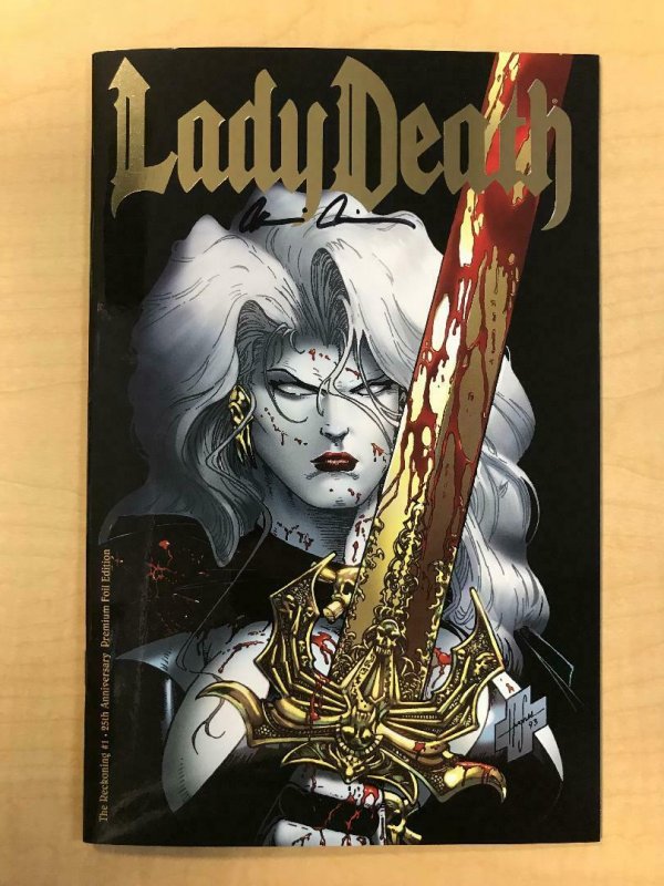 LADY DEATH The Reckoning #1 25th Anniversary GOLD FOIL Variant by Steven Hughes