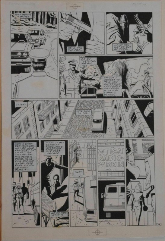 PAUL GULACY / DAN ADKINS original art, CODENAME DANGER  #4, pg 19, Pope plot