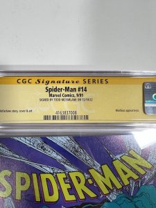 Spider-man 14 CGC 9.8 1991 Marvel Signature Series SS Signed Todd McFarlane 008