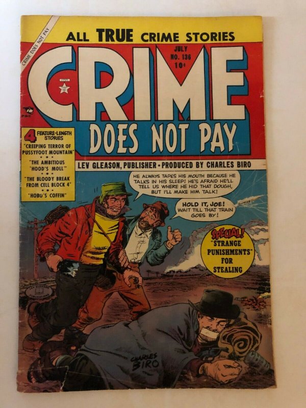 CRIME DOES NOT PAY  (Lev Gleason) 136 GOOD July 1954 Tuska, Sekowsky PRE CODE