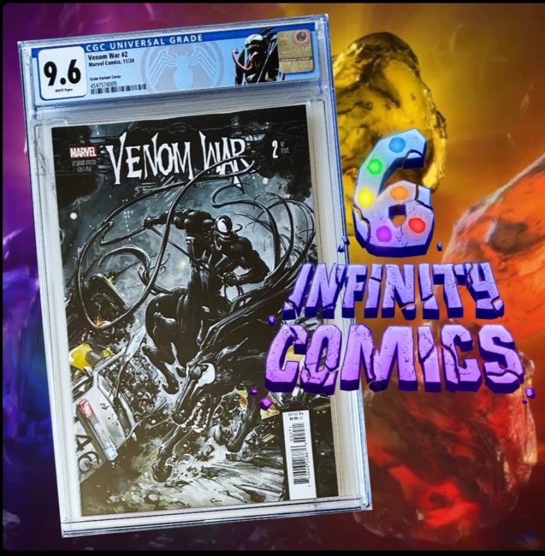 VENOM WAR #2 CGC 9.6 NM+  ?  CLAYTON CRAIN VENOM HORSE VARIANT?CUSTOM LABEL