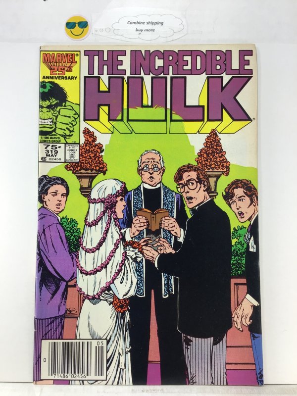 The Incredible Hulk #319 (1986) KEY  marriage of Bruce Banner and Betty Ross