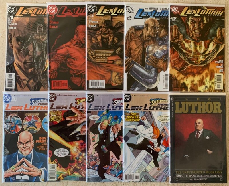 LEX LUTHOR: LOT OF 10 | SUPERMAN'S NEMESIS 1-4, MAN OF STEEL 1-5, BIOGRAPHY OGN