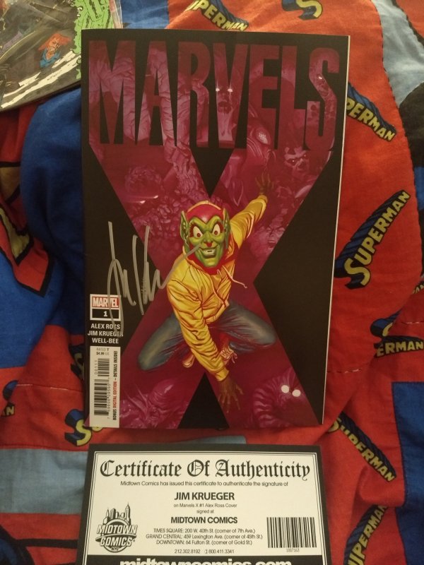 Marvel's X #1 NM Alex Ross Cover Signed by Jim Krueger