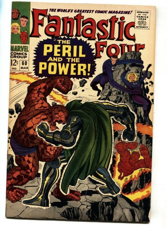 FANTASTIC FOUR #60 comic book 1967-DR DOOM-SILVER SURFER-KIRBY ART VF