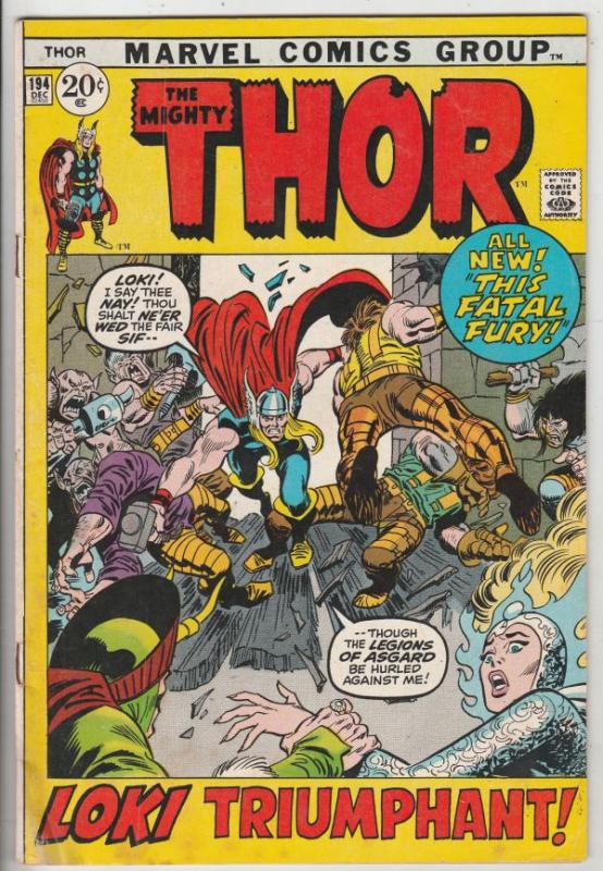 Thor, the Mighty #194 (Dec-71) VG/FN- Mid-Grade Thor