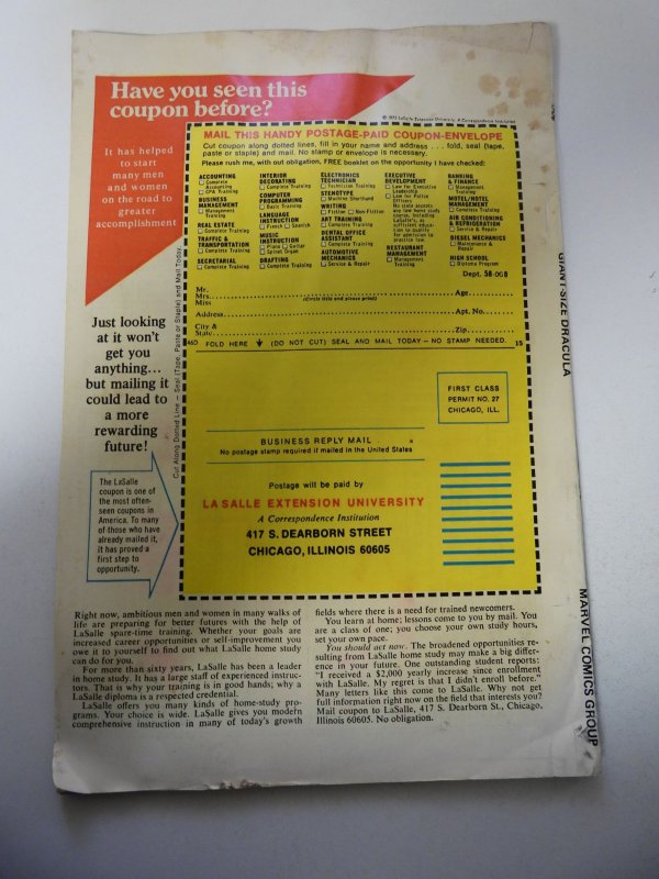 Giant-Size Dracula #3 (1974) VG Condition