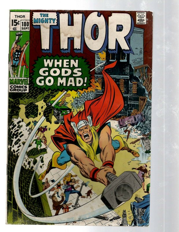 Mighty Thor # 180 VG- Marvel Comic Book Loki Odin Asgard Sif Avengers Hulk RB8