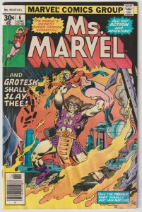 Ms. Marvel #6 (Jun 1977, Marvel), G-VG condition (3.0), Vs. Grotesk
