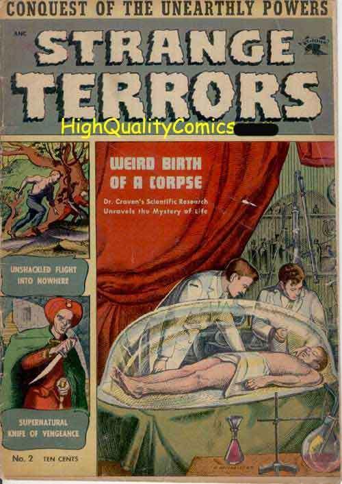 STRANGE TERRORS #2, Pre-code Horror, Skulls, 1952, Death, HTF