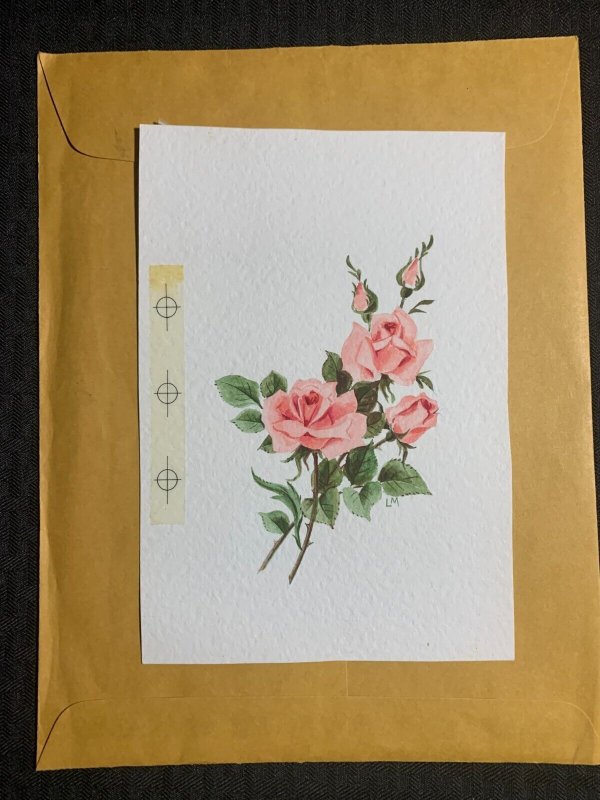 50TH ANNIVERSARY Pink Flowers 6x8.5 Greeting Card Art #GA9134 w/ 2 Cards