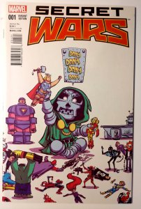 Secret Wars #1 (9.6, 2015) Young Cover, 1st App God Emperor Doom