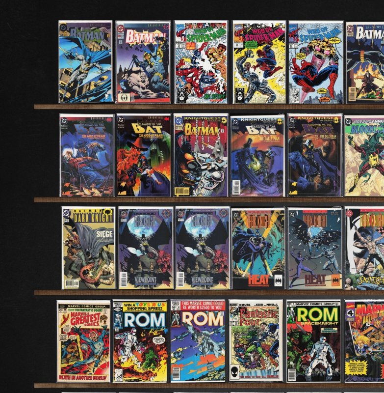 Huge Lot 150+ Comics with Rom, Batman, The Spectacular Spider-Man & More!