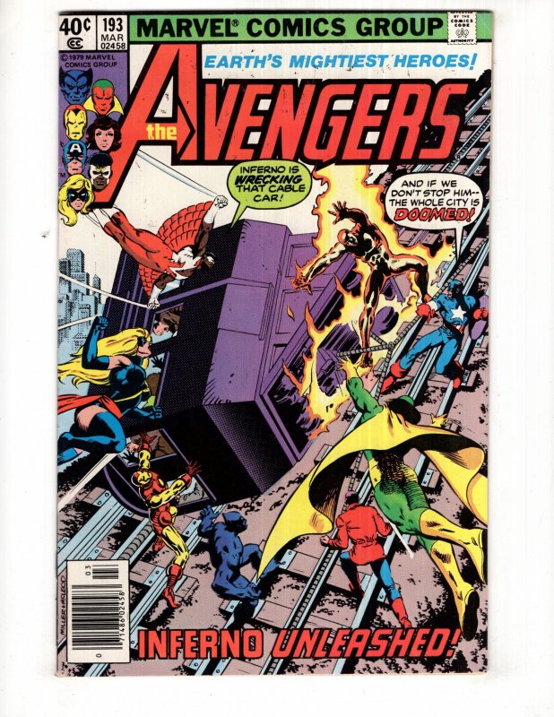 The Avengers #193 (1980) INFERNO UNLEASHED!  / ID#442