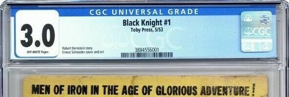 Black Knight #1 Toby Press 1953 CGC 3.0 1st Black Knight in Comics Eternals
