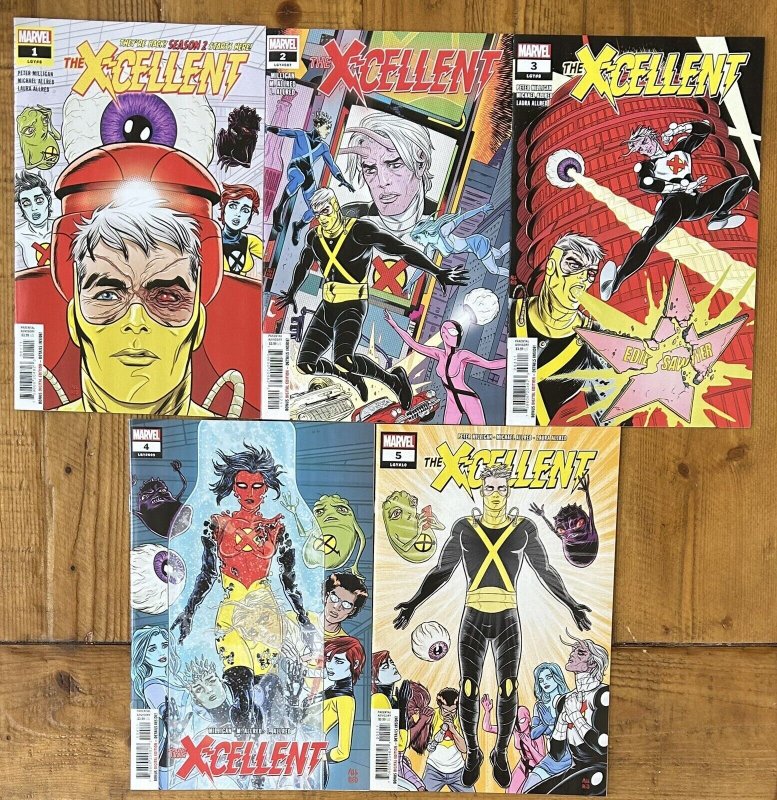 The X-Cellent #1,2,3,4,5 Michael Allred Set NM Marvel