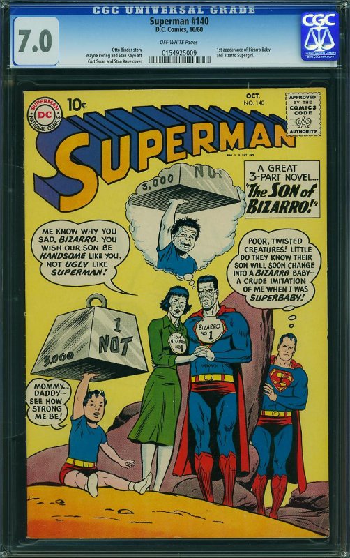 Superman #140 (DC, 1960) CGC 7.0 - KEY 1st Blue Kryptonite