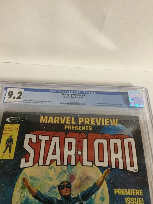 Marvel Preview 4 CGC 9.2 OW/W Pages  1st Appearance Of Star-Lord
