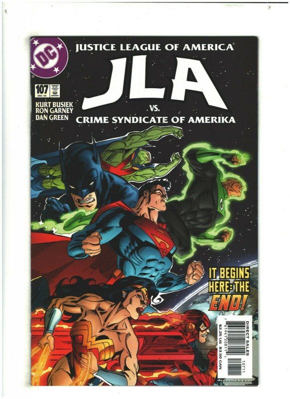 JLA #107 NM- 9.2 DC Comics 2004 Superman, Flash & Batman Kurt Busiek