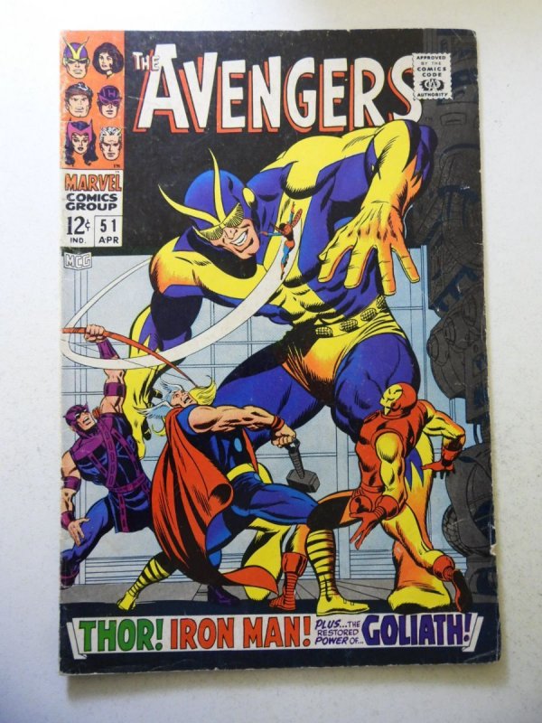 The Avengers #51 (1968) VG Condition moisture stains