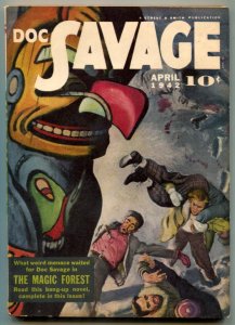 PULP:  Doc Savage Pulp April 1941- Magic Forest- Totem Pole cover