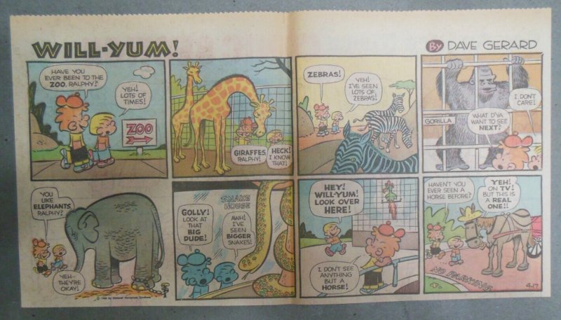 (16)  Will-Yum Sundays by Dave Gerardo from 1960 Size: 7.5  x 15 inches