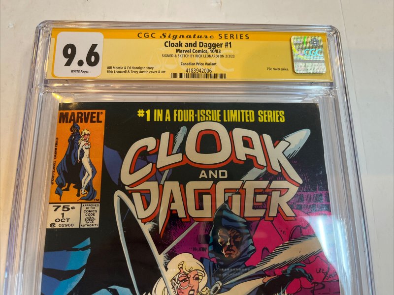 Cloak And Dagger (1983) # 1 (CGC 9.6 SS WP) Canadian Price CPV | Sketch Leonardi