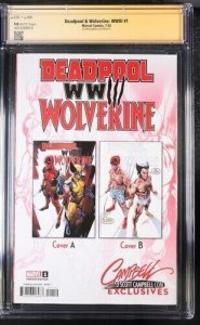 Deadpool & Wolverine WWIII #1 2024 Marvel CGC 9.8 JSA Signed Campbell Edition A