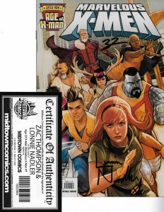 Age of X-Man Marvelous X-Men #1 signed x2 Zac Thompson Lonnie Nadler MIDTOWN COA