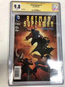 Batman/superman (2014) #4 (CGC 9.8 WP SS) Signed By Jae Lee | Newsstand Rare