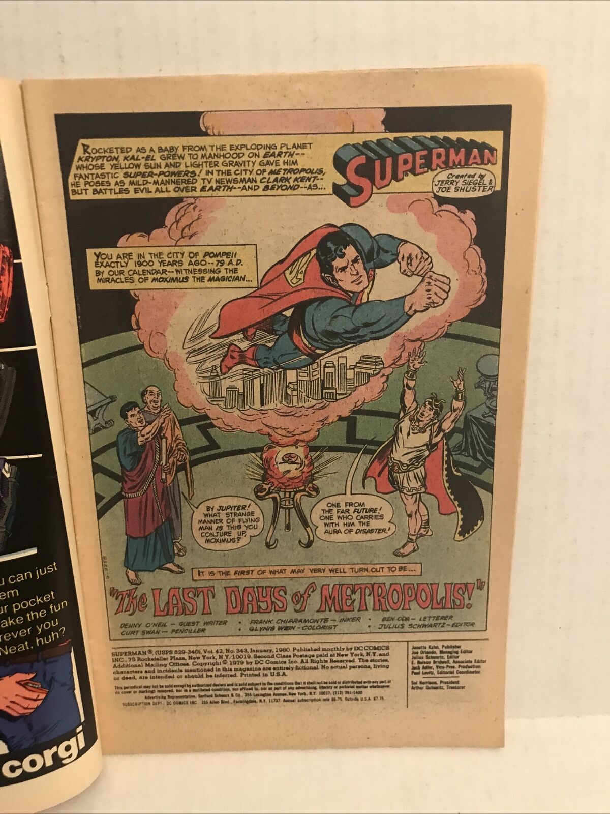 Superman　Superhero　Bronze　Superman,　#343　Comic　Comics,　DC　Books　Age,　HipComic