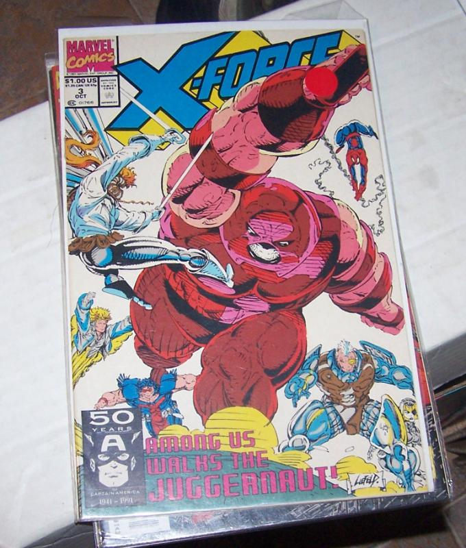 X-Force #3  OCT 1991 Marvel  CABLE+ JUGGERNAUT SPIDERMAN LIEFELD CANT DRAW FEET