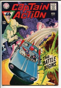 CAPTAIN ACTION #2 1968-DC COMICS-BLACK COVER-GIL KANE-WALLY WOOD-vf+