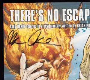 Lady Death Premiere #0 Promo Poster 10 x 13 Print 2x SIGNED