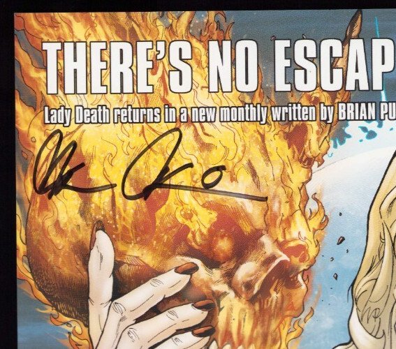 Lady Death Premiere #0 Promo Poster 10 x 13 Print 2x SIGNED