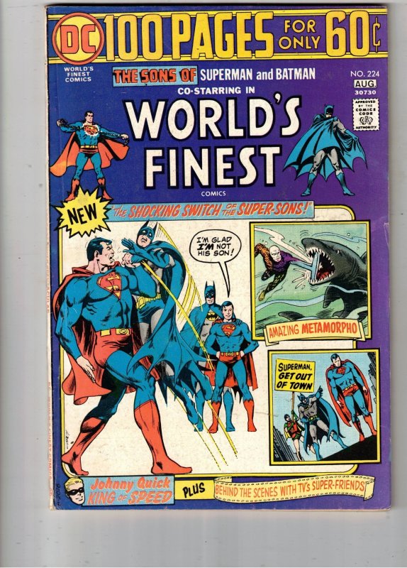 World's Finest Comics #224 (1974) VF/NM SUPER SONS Metamorpho PRICE DROP! COVELL