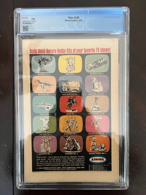 Thor #138 (1967) - CGC 7.0! Iconic Cover!