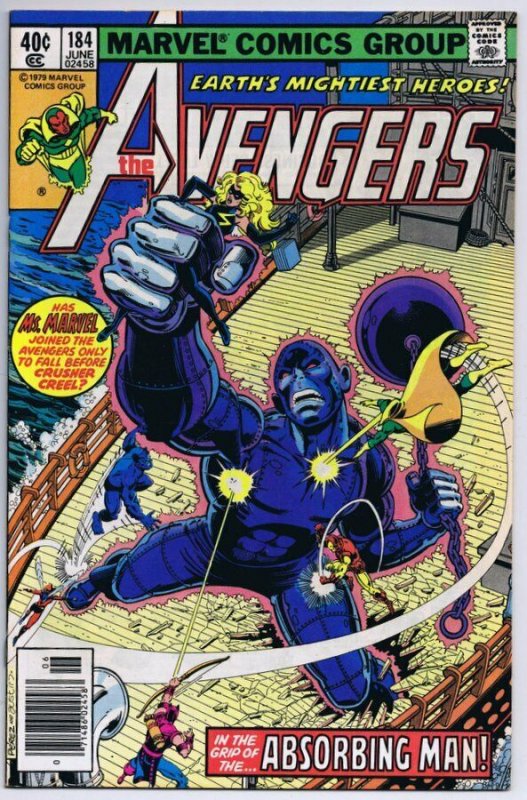 Avengers #184 ORIGINAL Vintage 1979 Marvel Comics Absorbing Man