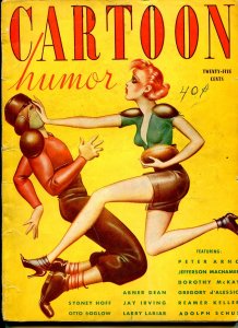 Cartoon Humor #1 1/1939-1st issue-full page cartoons-pin-up girl football cover-