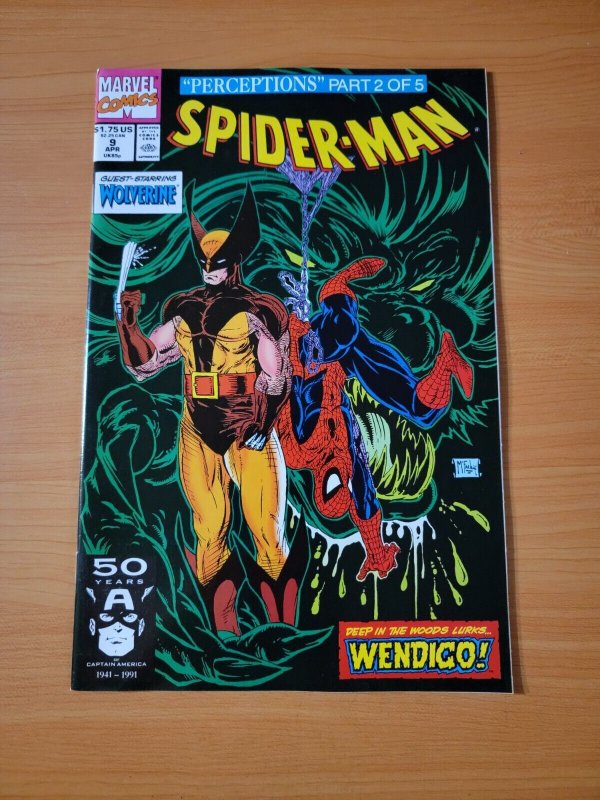 Spider-Man #9 Direct Market Edition ~ NEAR MINT NM ~ 1991 Marvel Comics