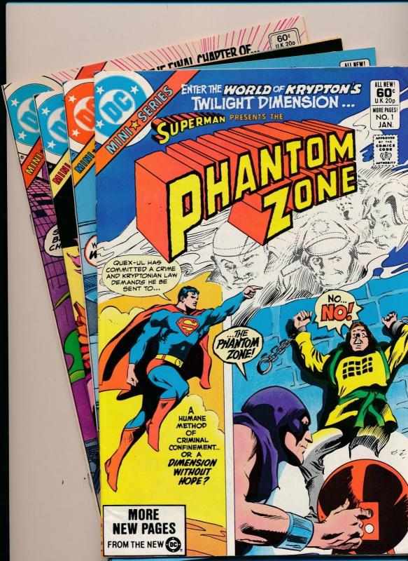 DC SUPERMAN in THE PHANTOM ZONE complete mini series #1-4 VF+ (HX683)